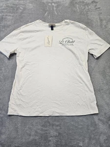T-Shirt Uomo Filo Universale Alpine Mtn Le Chalet Verde Crema Taglia Large Nuova - Foto 1 di 2