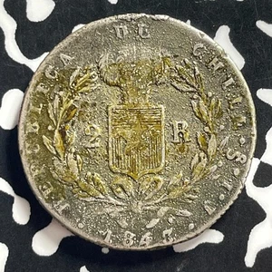 1843-So Chile 2 Reales Lot#JM0029 Silver! Scarce! Deposits - Picture 1 of 2