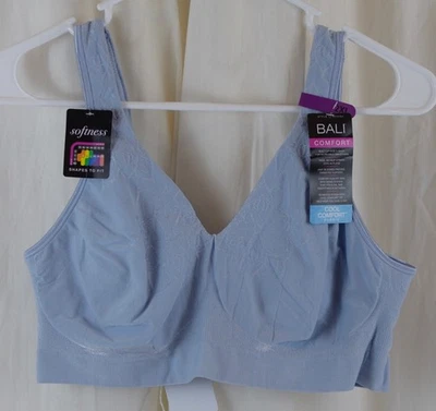 Sujetador inalámbrico para mujer Bali Comfort Revolution sin costuras azul claro talla 2XL Foto 1 de 4