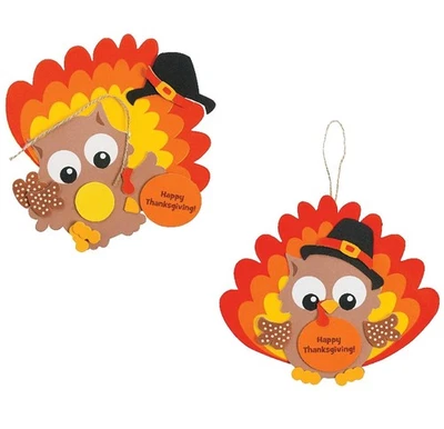 Kits artesanales de espuma para niños de acción de gracias adorno de pavo búho peregrino de 12 piezas #149 Foto 1 de 4