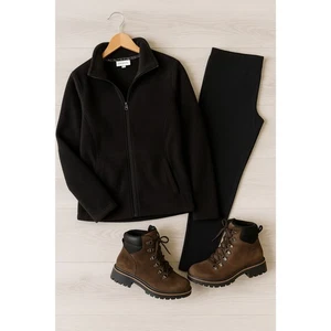 Dakini Women's Black Fleece Full zip jacket size XL Outdoor Active - Picture 1 of 10