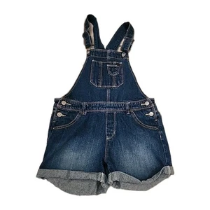 Jordache Youth GIRLS denim overalls shorts romper rolled hem size 14/16 - Picture 1 of 14