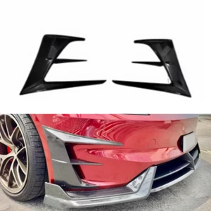 Front Bumper Fog Lamp Wind Knife Spoiler for Tesla Model 3 24-2026 Carbon Fiber - Picture 1 of 10