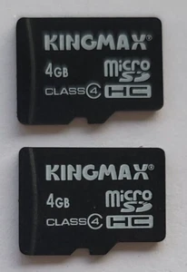 2X Data Storage Card Micro SDHC Card 4GB Picture Storage KingMax Class 4 Memory - Picture 1 of 1