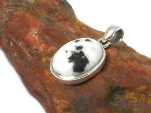 COLGANTE de piedras preciosas 925 de plata esterlina jaspe cebra - ¡en caja de regalo!¡! - Imagen 1 de 5