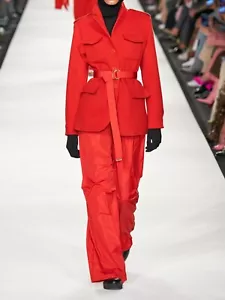 NWT Max Mara Master Wool Red Saharan Jacket Size 6 - Picture 1 of 10