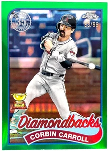 2024 Topps Chrome - Corbin Carroll - 1989 Green Refractor /99 - Rookie Cup - Picture 1 of 2