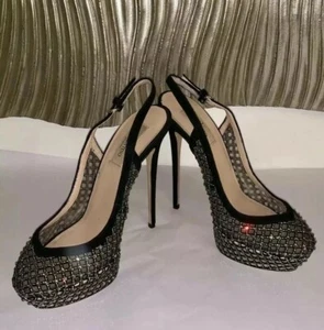 Valentino Garavani Crystal Strass Platform Slingback Pumps IT 39.5 - Picture 1 of 12