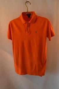 Polo RL Ralph Lauren Youth Polo Sz L 16/18 Solid Orange w Green Pony - EUC - Picture 1 of 4