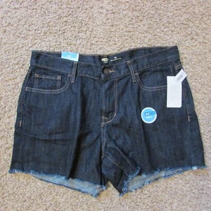 Neu mit Etikett Old Navy 10 niedrig erhöhte ausgefranste Manschette blau Denim Jeansshorts - Bild 1 von 2