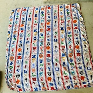 Vintage 1970s Old NFL Football Blanket/Sleeping Bag 76”X65” Great Logos READ - Picture 1 of 4