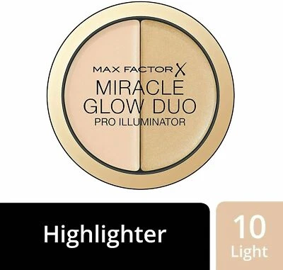 Max Factor Miracle Glow Duo Pro Illuminator Highlighter 10 Light Blusher Powder  - Image 1 of 4