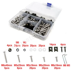 117pcs Motorcycle Full Fairing Bolts Kit Screw M5 M6 For Most Of Suzuki Yamaha - Picture 1 of 8
