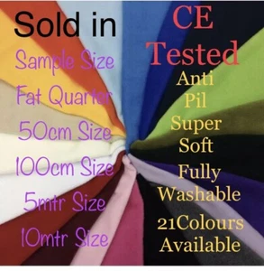 FLEECE FABRIC, polar fleece TOP QUALITY Anti pil 150cm wide polyester washable - Picture 1 of 24