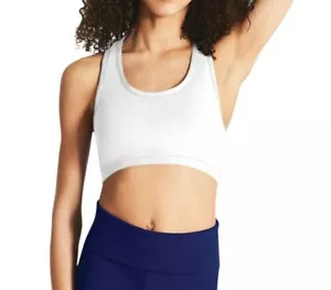 Capezio Women's Racer Back Bra Top - Sports Bra, White, Size L - Picture 1 of 5