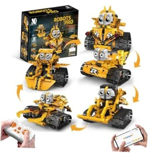 STEM Building Toys, 5 in 1 Remote & APP Control Car Building Blocks Set, Yellow - Picture 1 of 7
