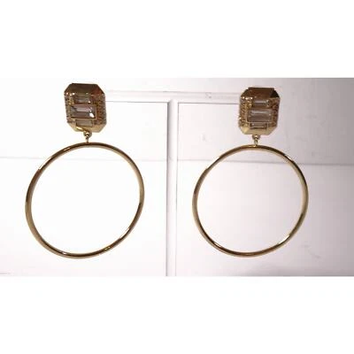 Pendientes de aro para mujer Banana Republic rectangulares dorados piedras preciosas nuevos con etiquetas 78 Foto 1 de 4