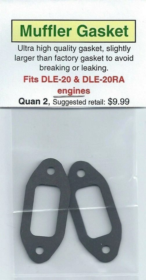 DLE-20 & DLE-20RA & DLE-40 Twin  Exhaust/Muffler Gasket 2 Pack NIP - Image 1 of 1