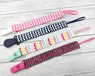 Chevron Pacifier Clip Pacifier Holder Baby Shower Gift Baby Stocking Stuffer - Image 1 of 3