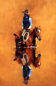 "cowboy "     Canvas Wall Art Picture Print - Picture 1 of 6