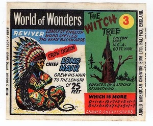 Envoltura de cera anglo World of Wonders #3 jefe indio rojo pelo largo el árbol de la bruja - Imagen 1 de 1