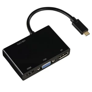 @ Hama 3in1 USB C Monitor TV Adapter HDMI Kupplung VGA DisplayPort UHD 4K 123 - Bild 1 von 3