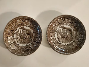 Pottery Porcelain Glass Royal Tudor Ware Staffordshire England 1828 Plate 2 pcs - Picture 1 of 10
