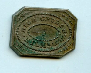 KILMARNOCK HIGH CHURCH SCOTTISH COMMUNION TOKEN 1842 - Picture 1 of 2