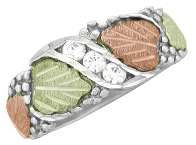 Anillo Dakota Black Hills oro sobre plata 3-2,5 mm creado en laboratorio circonita cúbica #GSZ 544 elige el tamaño Foto 1 de 2