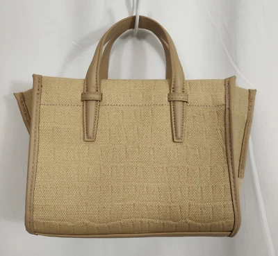 NWOT Zara Bag Beige Fabric Leather Trim With Crossbody Strap Satchel - Image 1 of 4