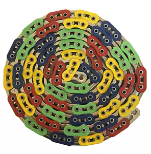 "Cadena de bicicleta YBN MK747 multicolor BMX pista / fija / engranaje interno 1/2"" x 3/32" - Imagen 1 de 4