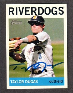 2013 HERITAGE #17  Taylor Dugas  NEW YORK YANKEES  SIGNED AUTOGRAPH AUTO COA