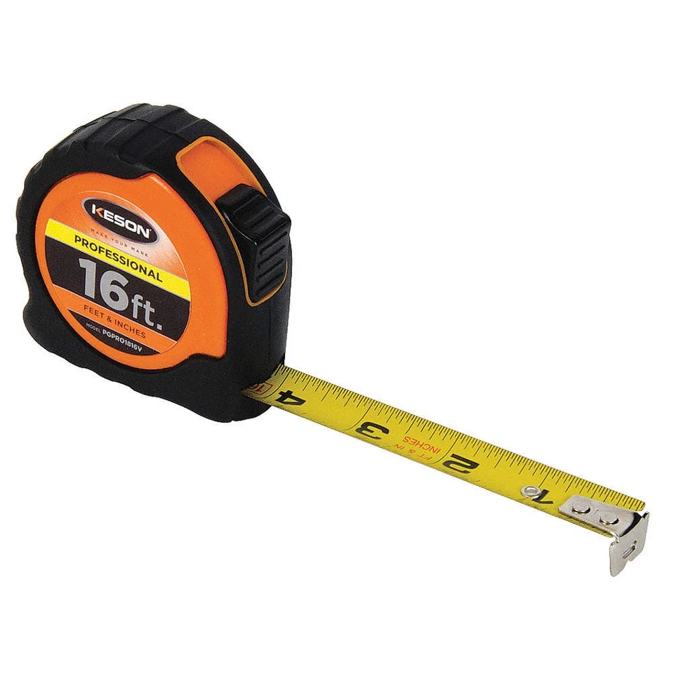 KESON PGPRO1816V Tape Measure,1 In x 16 ft,Orange/Black 22N881 - Image 1 of 1