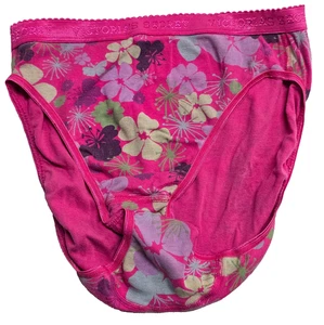 Braguita de pierna alta Victorias Secret 2005 vintage hibisco 100 % algodón logotipo M - Imagen 1 de 5