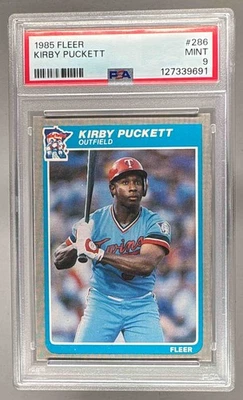 127339691 Kirby Puckett 1985 Fleer #286 Rookie RC PSA 9 - Image 1 of 3