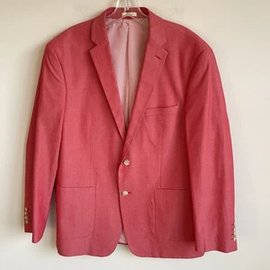 Southern Pines Mens Blazer Sport Coat Size Large Preppy Holiday Nantucket Red - Picture 1 of 21