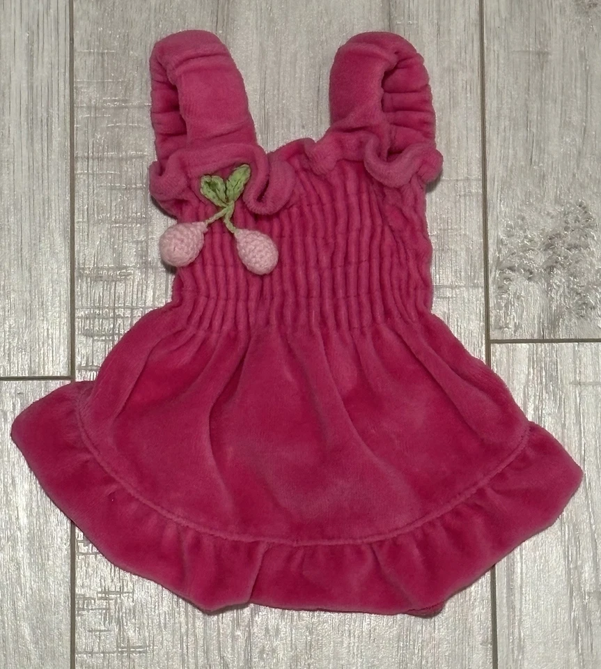 Boots & Barkley маленький питомец розовый бархат вечеринки солнце платье с вишни размер XSmall - Изображение 1 из 4