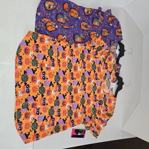 2 Nuevas Blusa Médica Para Mujer Disney's & Scrubstar Halloween Scary Sweets Talla XL - Imagen 1 de 4
