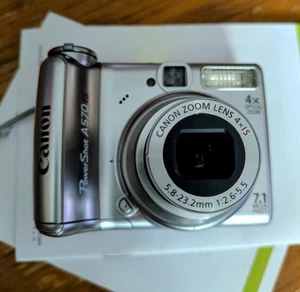 Canon Digital Camera PowerShot A570 IS 7.1 MP 4X Z It Works! - Picture 1 of 5