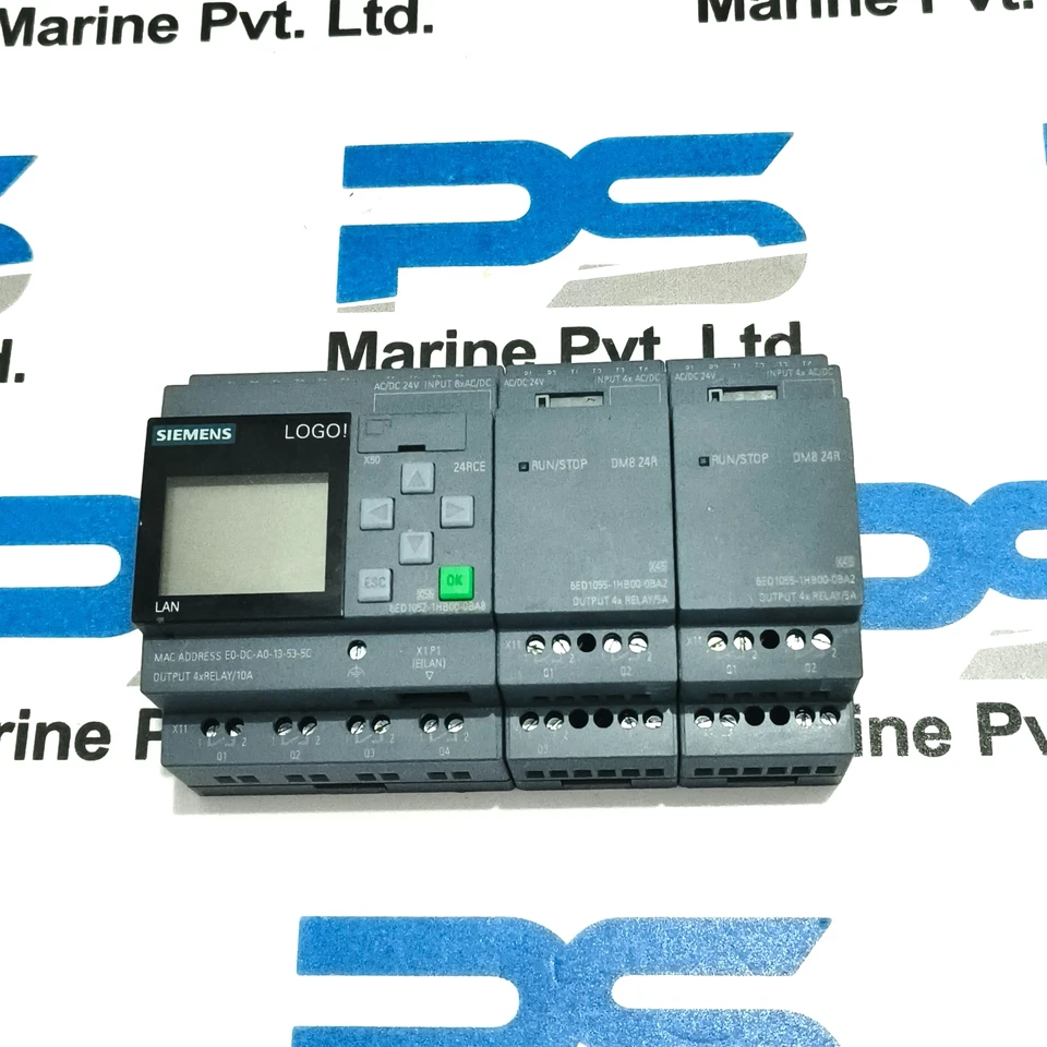 Siemens 6ED1052-1HB00-0BA8 LOGO! 24RCE With DM8 24 R 2Module  4xRelay/5A - Image 1 of 4