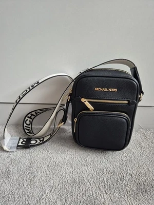 Michael Kors Jet Set Small Leather Crossbody Bag – Black |  Travel-Friendly -New - Image 1 of 4