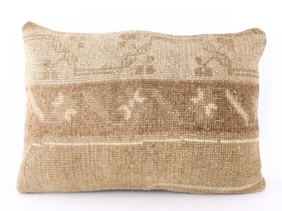 Hand Woven Kilim Rug Pillow Case 16x24 Vintage Handmade Jute Throw Cushion Cover - Image 1 of 4