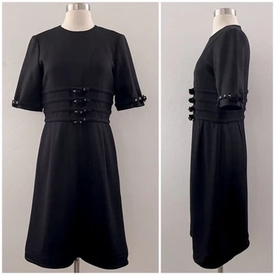 Tommy Hilfiger Special Edition Virgin Wool Midi Dress Quiet Luxury Black Size 8 - Image 1 of 4
