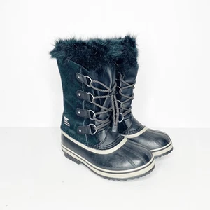 Sorel Joan of Arctic II Youth Snow Boots Black Dove mid calf YOUTH 4 WOMENS 5 - Picture 1 of 5