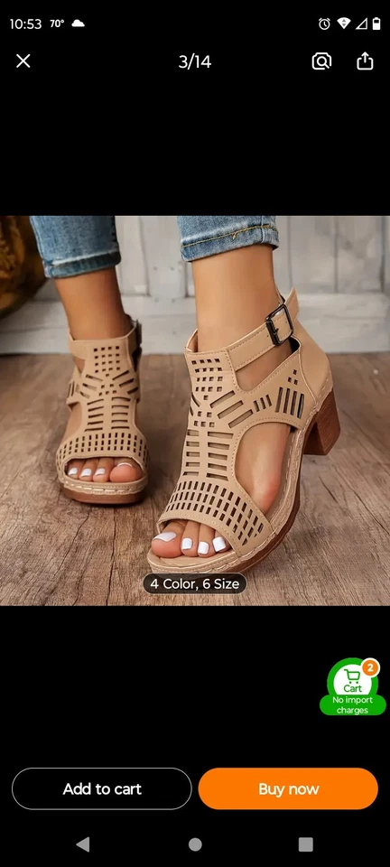 Tan Size 10 Women's Sandals - Image 1 of 1