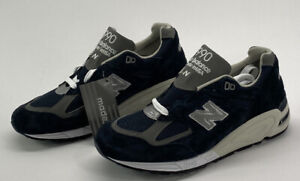 New Balance Mens Size 8.5 D 990V2 Comfort Shoes Black White M990BL2 Walking