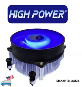 NEW HIGH POWER® BlueAM4 AMD AM4 AM5 Ryzen 5/7/9 CPU Cooler w/ Blue LED 92mm Fan - Picture 1 of 13