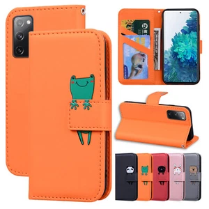 For Samsung S24Ultra S22 S21 A14 A15 A53 A13 Cute Pattern Leather Card Slot Case - Picture 1 of 57