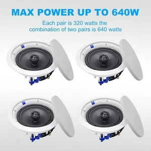 Altavoces de techo Herdio 6,5"/4" 640W montaje empotrado bidireccional pasivos para oficina, cocina - Imagen 1 de 14