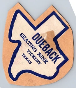 Pegatina de pista de patinaje Dueback patinaje sobre ruedas en una página de álbum de recortes - Vickery Texas - Imagen 1 de 2